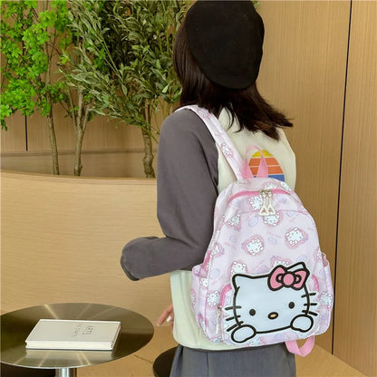 Sanrioed Anime Hello Kitty Cinnamoroll My Melody Kuromi Cute Kid Backpack Kawaii Cartoon Leather Mini School Bag Holiday Gift