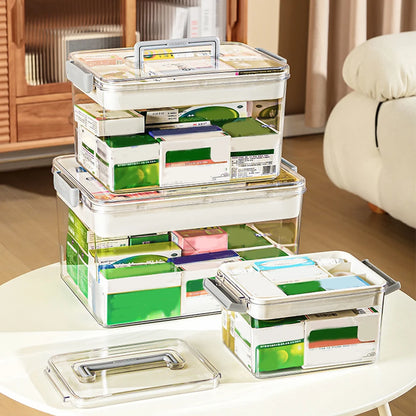 Medicine Box Drawer Home Light Luxury Transparent Multi layered Stackable Dust Proof Large Capacity Desktop Storage Organizer