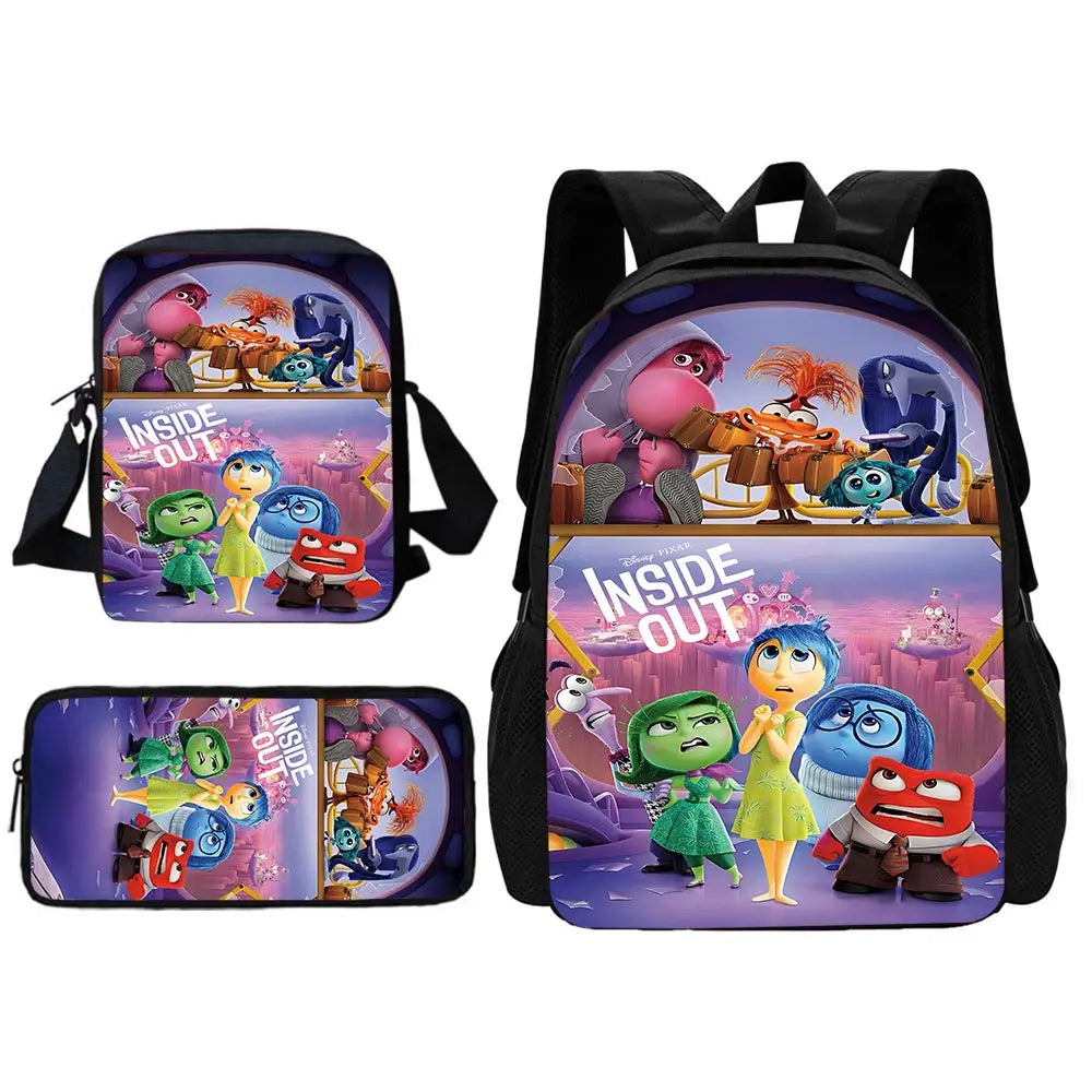 Cute Cartoon Inside Out 2 Child School Backpack With Shoulder Bag Pencil Bags School Bags for Boys Girls Best Gift