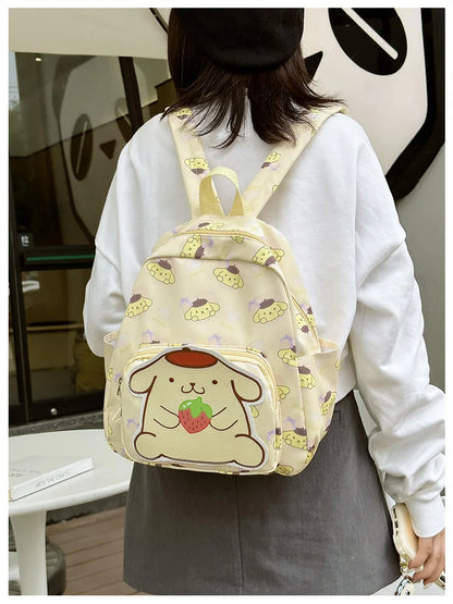 Sanrioed Anime Hello Kitty Cinnamoroll My Melody Kuromi Cute Kid Backpack Kawaii Cartoon Leather Mini School Bag Holiday Gift