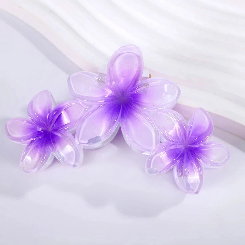 New Versatile Bright Oil French Retro Frangipani Hairpin Simple Fashionable Shark Clip Hair Accessories