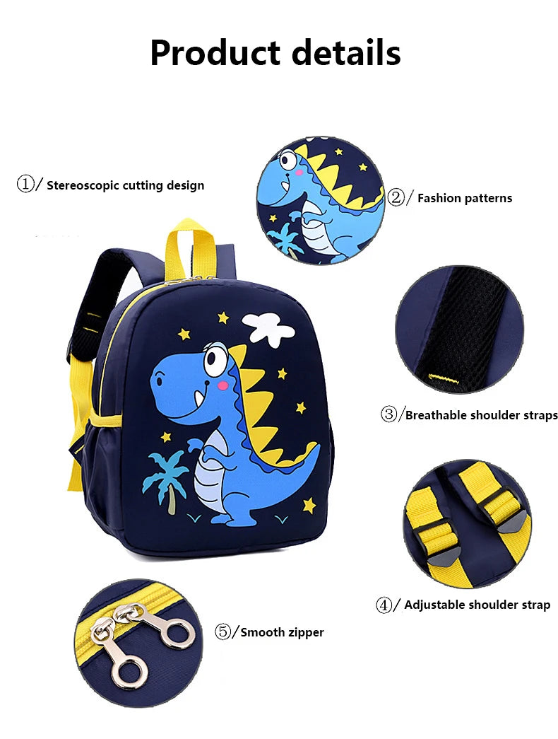 Cute Cartoon Dinosaur Baby Backpacks Kindergarten Schoolbag Children Boys Girls School Bags Adjustable Animals Kid Backpack