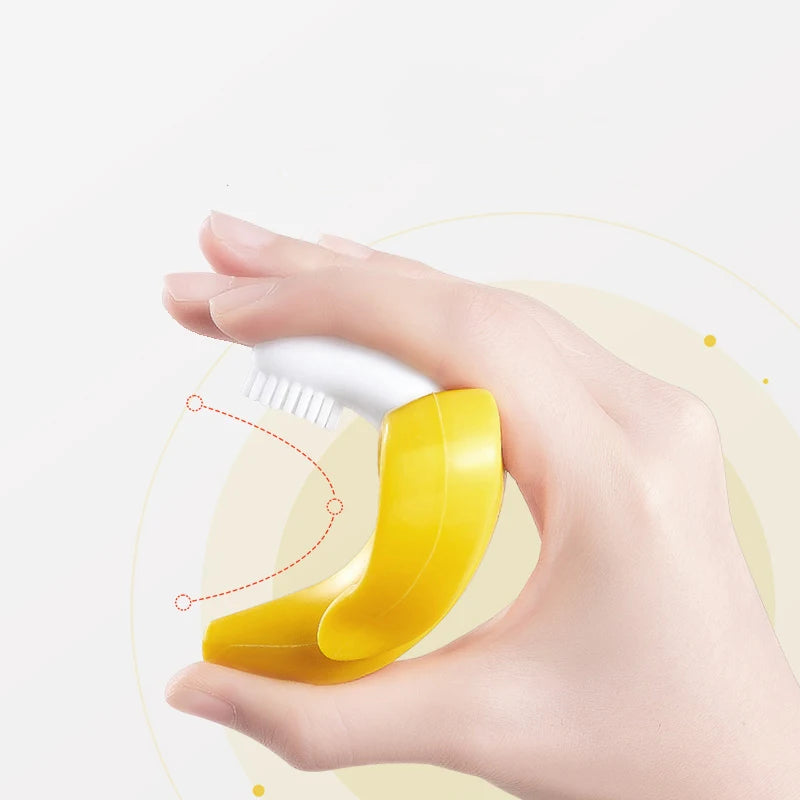 Banana Shape Safe Toddle Teether Baby Silicone Training Toothbrush BPA Free Banana Teething Ring Silicone Chew Dental Care Toot