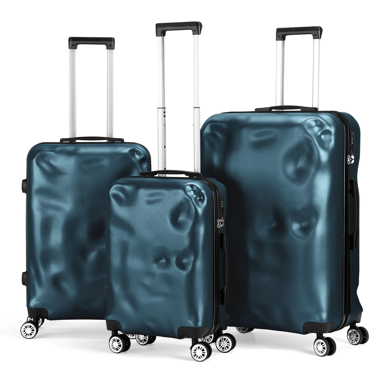 [2024 New Arrival] 3PCS Luggage Set ABS Suitcase Set with TSA Lock Spinner Wheel Large Capacity Family Travel Luggage