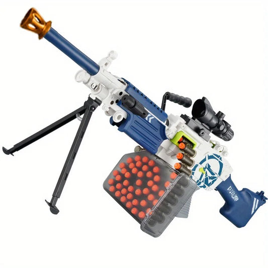 M249 LMG Machine Gun Foam Dart Blaster Heavy Machine Gun Toy Manual/Electric Function