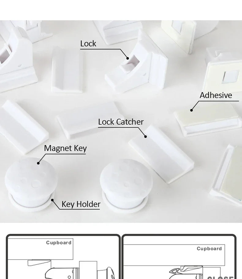 Baby Safety Lock Magnetic Child Safety Lock  Invisible Lock Kids Security Drawer Latch Cabinet Door Limiter  Children Protection