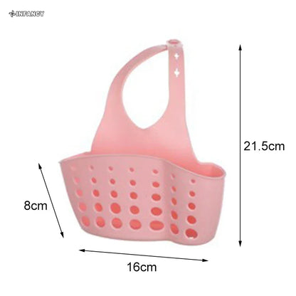 Kitchen Sink Drain Basket Faucet Hanging Bag Soap Sponge Holder Adjustable Silicone Drain Basket Kitchen Storage Accessories