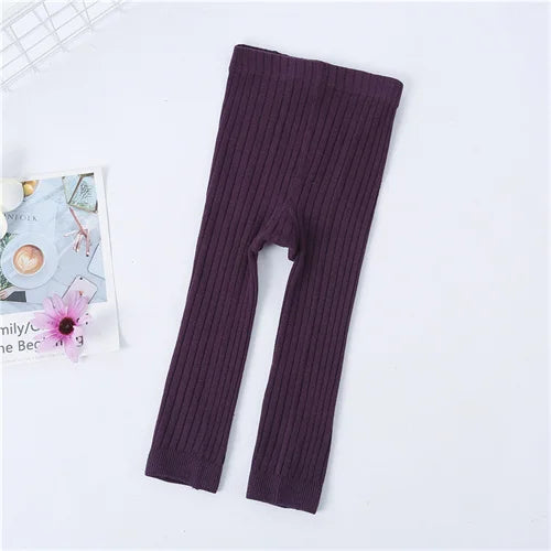 Lawadka Children's Girls Boys Pants Knitted Leggings For Girls Tights Solid Baby Kids Trousers Pantyhose For 0 to 6Years Spring