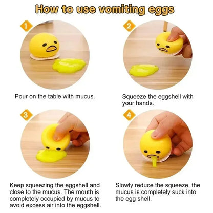 30PCS New Vomit Egg Yolk Brother Jun Lazy Egg Egg Will Vomit Stress Relieving Tool Stress Relieving Ball Trick Pinch Toy