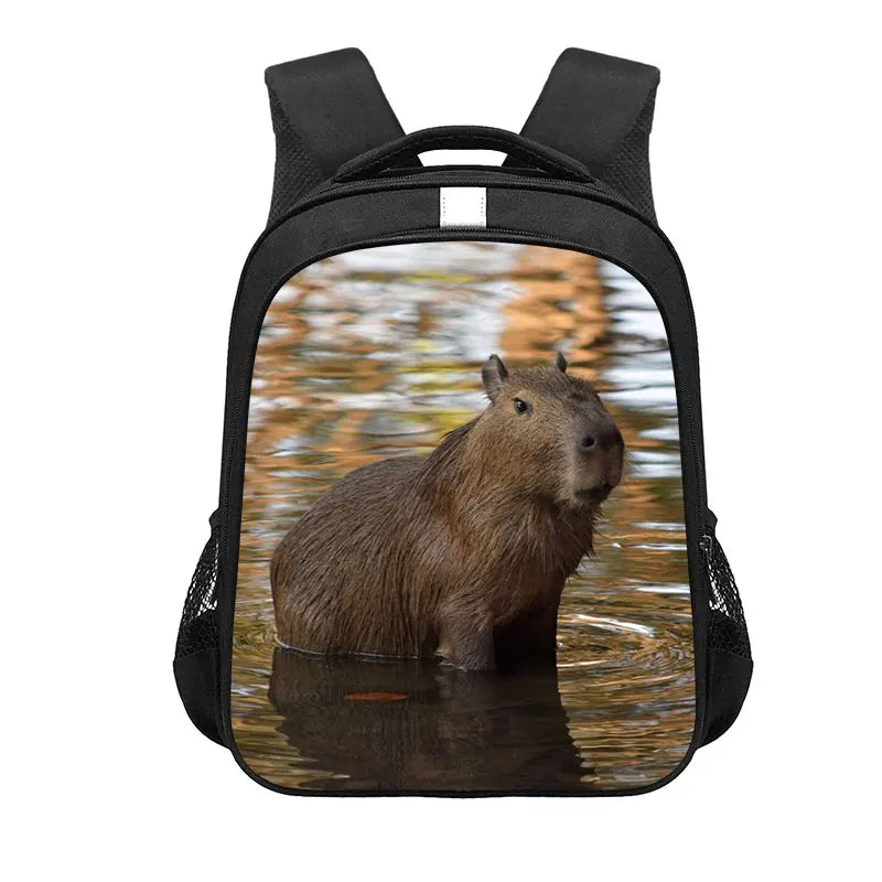 Kawaii Capybara Print Backpack Women Men Don't Worry Be Capy Children Student School Bags Laptop Kindergarten Rucksack Gift