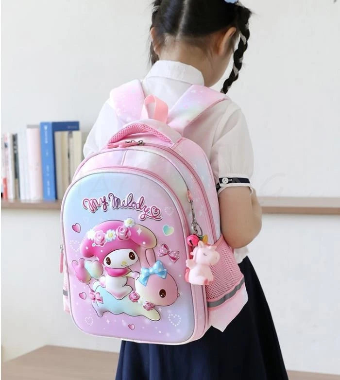 Lovely Kuromi Melody New Backpack For Girls Hello Kitty Princess School Bags Kids Satchels Kindergarten Bookbag Mochila Infantil