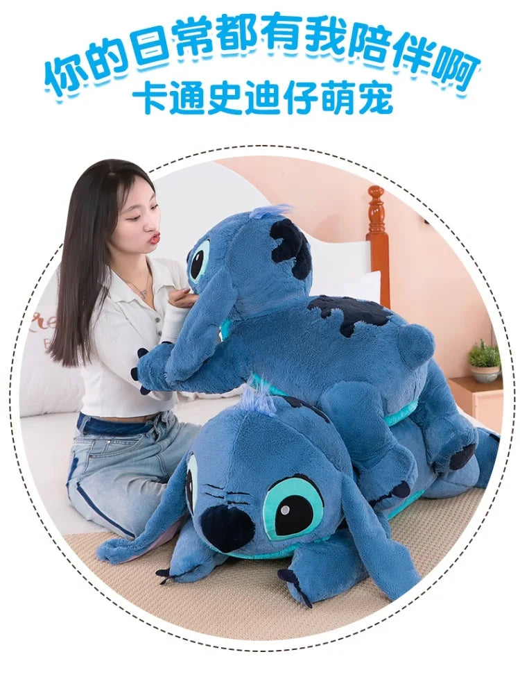 Puppy Stitch Doll Blue Stitch Plush Long Pillow Toys Girl Sleeping Leg Clamping Plushies Doll Children's Birthday Pillow Gift