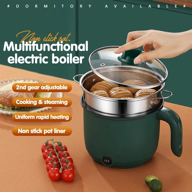 1.5L Capacity Mini Home Cooking Pot Multifunctional Rice Cooker Non Stick Pan Safety Material Potable Stockpot Utility Electrice