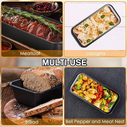 LMETJMA Nonstick Baking Bread Loaf Pan Carbon Steel Toast Bread Pan Tin Kitchen Rectangle Bakeware for Brownies Meatloaf JT233