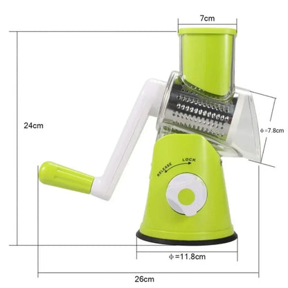 Manual Rotary Vegetable Slicer Fruit Cutter Round Mandoline Kitchen Vegetable Cheese Grater Chopper Manual Slicer