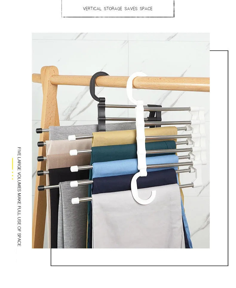 Folding Pants Storage Multifunctional Hanger for Pant Rack Hanger Clothes Organizer Hangers Save Wardrobe Space Bedroom Closets