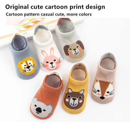 3 Pairs/Lot Newborn Baby Socks Kids Boys Girls Cotton Cartoon Soft Sock Children Toddler Non-Slip Short Socks For 0-3 Years