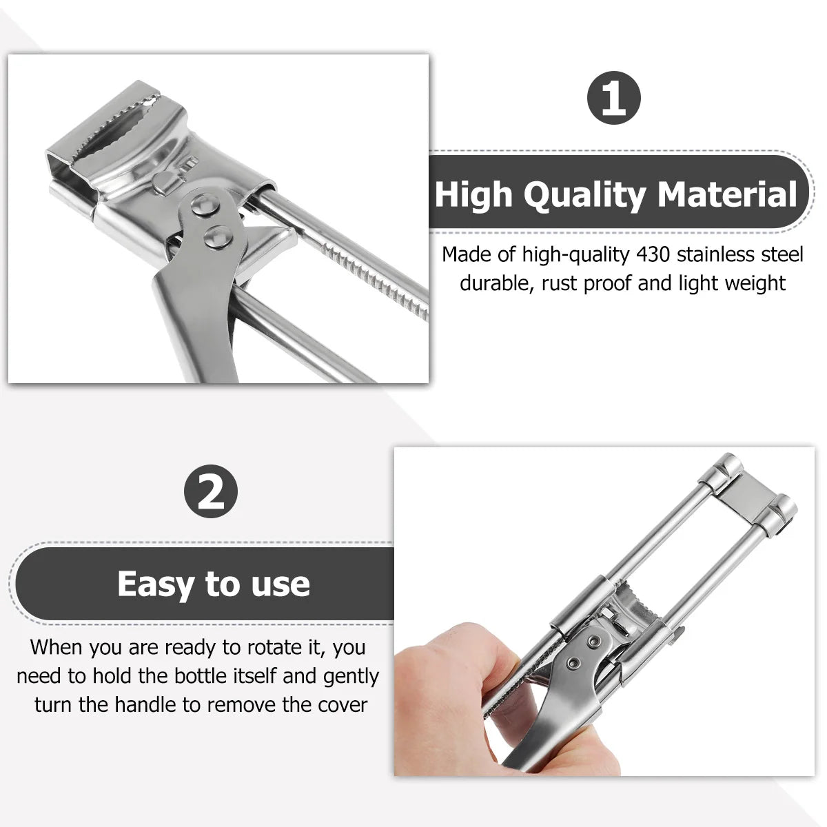 Jar Opener Adjustable Manual Bottle Opener Stainless Steel Can Opener Jar Lid Gripper Portable Home Can Lid Removal Tool Gadget