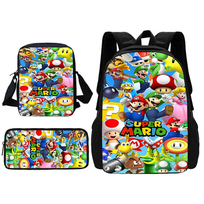 Cute M-MarioS Child School Backpack With Shoulder Bag Pencil Bags School Bags for Boys Girls Best Gift