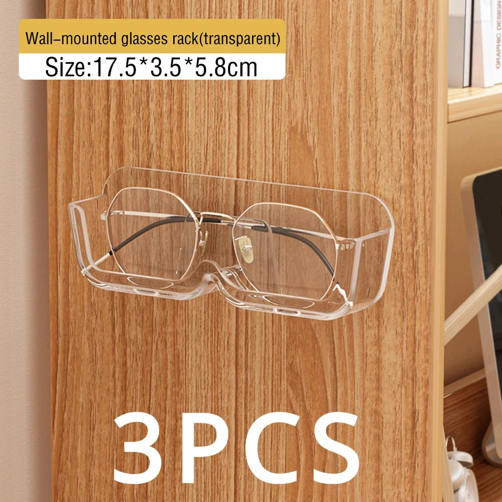 Glasses Display Cabinet Sunglasses Storage Box Wall Mounted Perforated Free Sunglasses Storage Glasses Rack Home Tidying