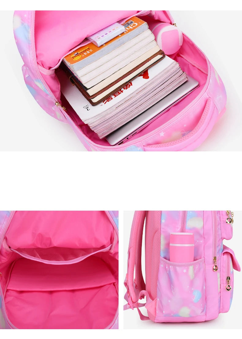 Girl Children Backpack School Bag Back Pack Pink For Kid Child Teenage Schoolbag Primary Kawaii Cute Waterproof Little Class Kit