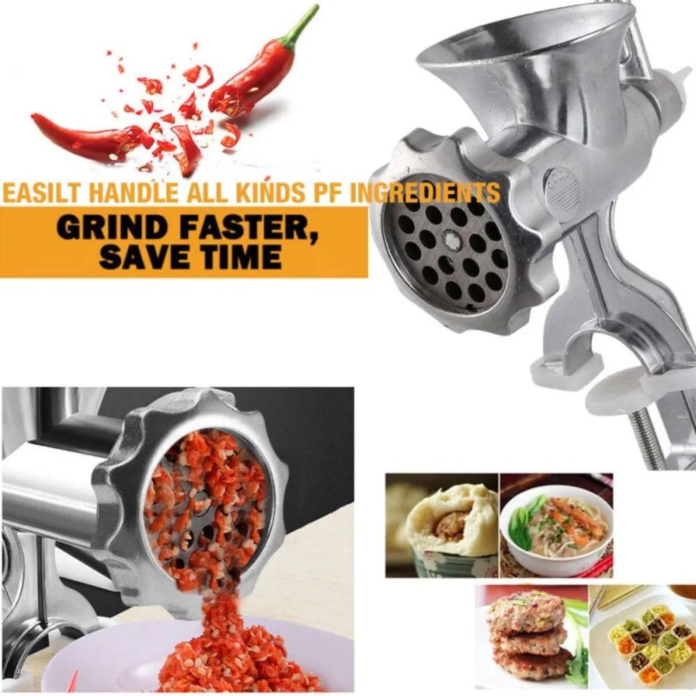 Adjustable Heavy Duty Meat Mincer Grinder Hand Operated Manual Kitchen Noodles Grinder Sausage Filler Fruit Beef Pasta Maker