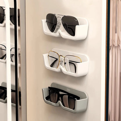 Glasses Display Cabinet Sunglasses Storage Box Wall Mounted Perforated Free Sunglasses Storage Glasses Rack Home Tidying