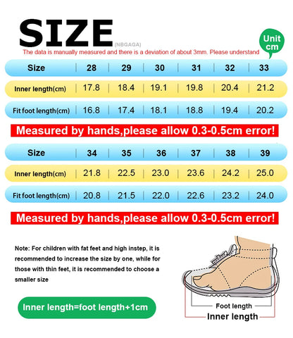 Children Sneaker Boys Casual Shoes Black Leather Flat Student Walking Shoes Non-slip Girl Lightweight Sports Tennis Footwear