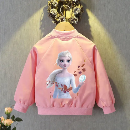 Baby Girls Spring Autumn Frozen Jacket Coats Clothes Little Girls Cartoon Elsa Anna With Hooded Collar Sweatshirt Kids Clothing