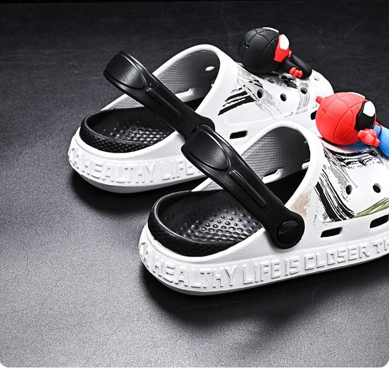 Children's Casual Shoes EVA Sandals Boys Girls' Cartoon Anti Slip Soft Sole Children's Beach White Black Shoes Size 24-44