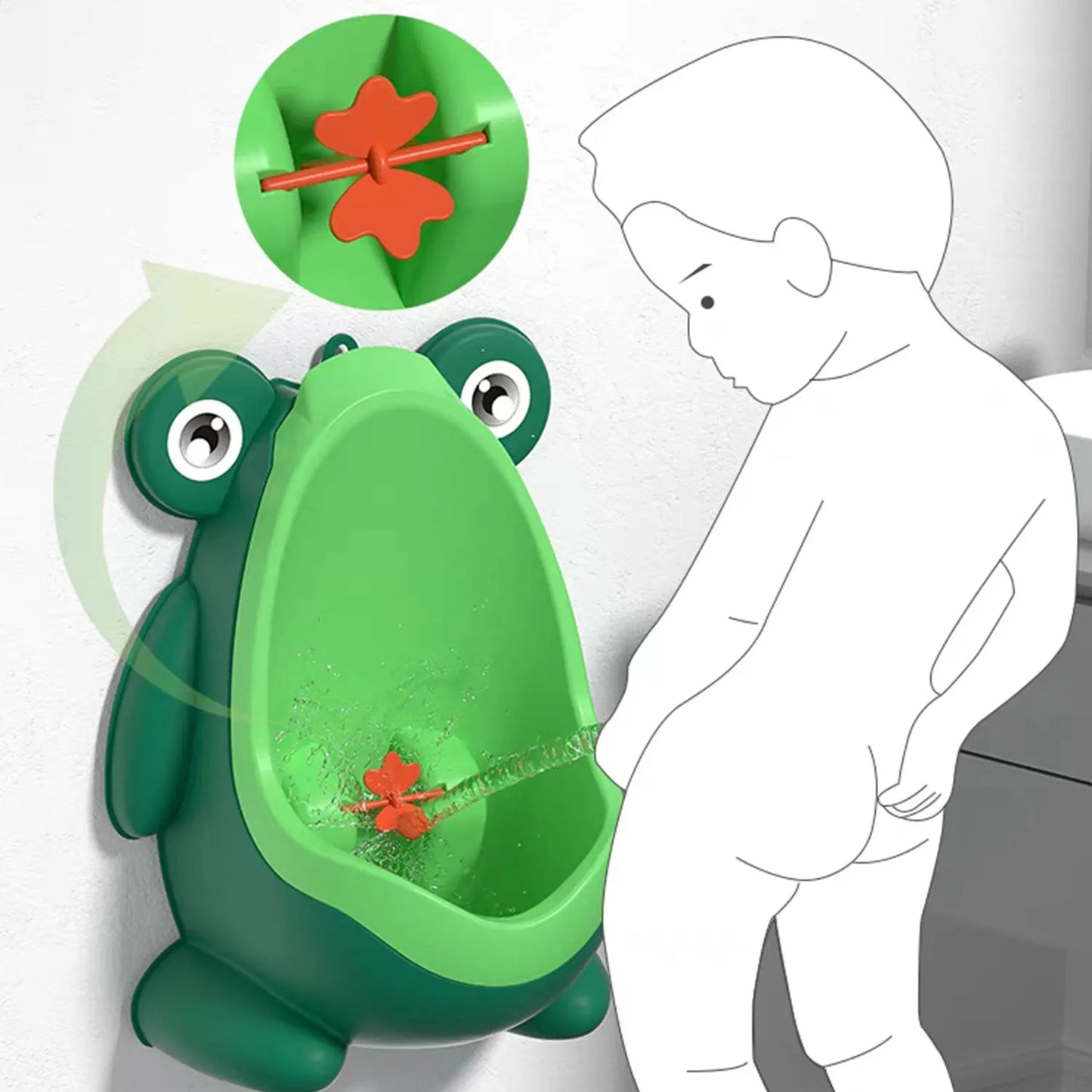 Little frog baby urinal cute boys wall-mounted urinal frog shape boys vertical urinal potty training urinal