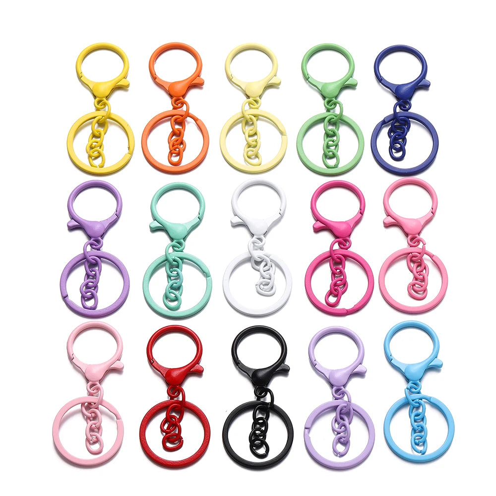 5pcs/lot Key Ring 30mm Keychain Long 70mm Lobster Clasp Key Hook Keyrings For Jewelry Making Finding DIY Key Chains Accessories