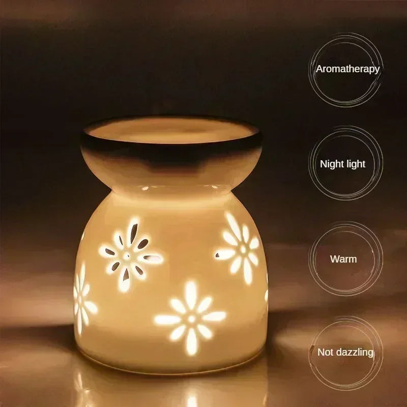 Household Romantic Ceramic Aromatherapy Stove Indoor Candle Retro Aromatherapy Stove Bedroom Lamp Stove