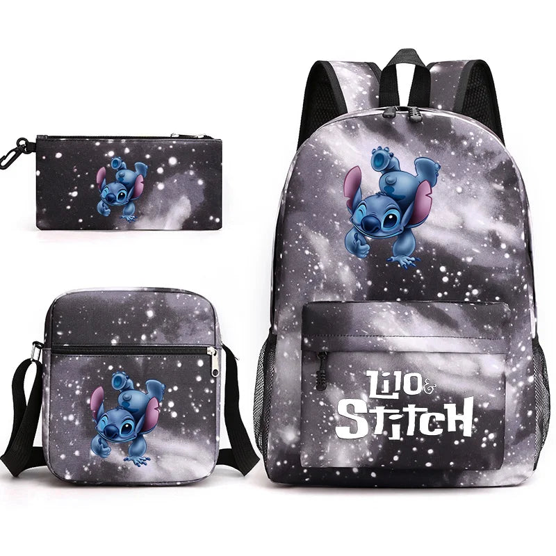 Disney Lilo Stitch 3Pcs/Set Bookbag Kids Backpack Boys Girls School bags Daily Backpacks Mochilas Shoulder Bag Set