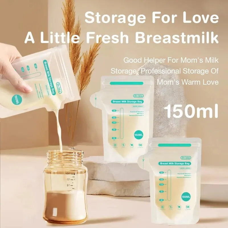 30Pcs 150/250ML Breast Milk Storage Bag Disposable Small Capacity Frozen Milk Storage Bag BPA Free