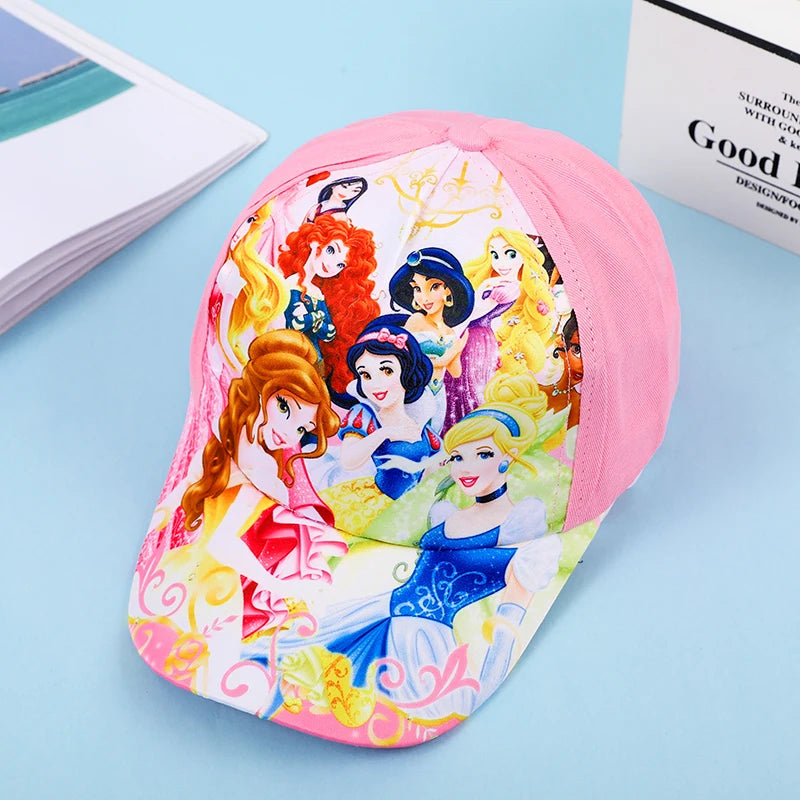 Disney New Anime Frozen Minnie Mouse Kids Brand Hat Boy Girl Travel Caps Spiderman Mickey Baby Caps Figure Gift Toys 3-8Y