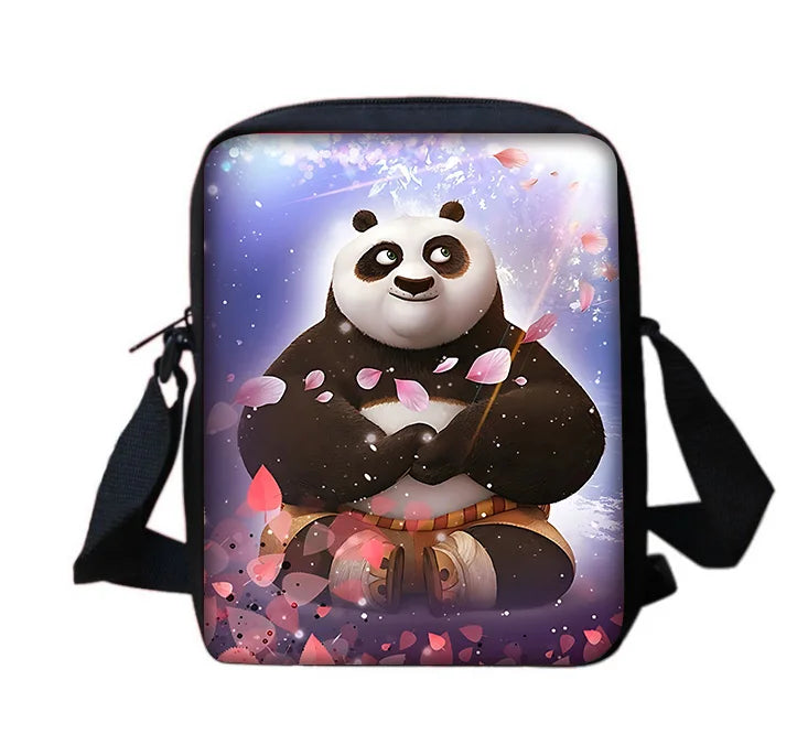 Cartoon Kung Fu Panda Child School Backpack With Shoulder Bag Pencil Bags School Bags for Boys Girls Best Gift