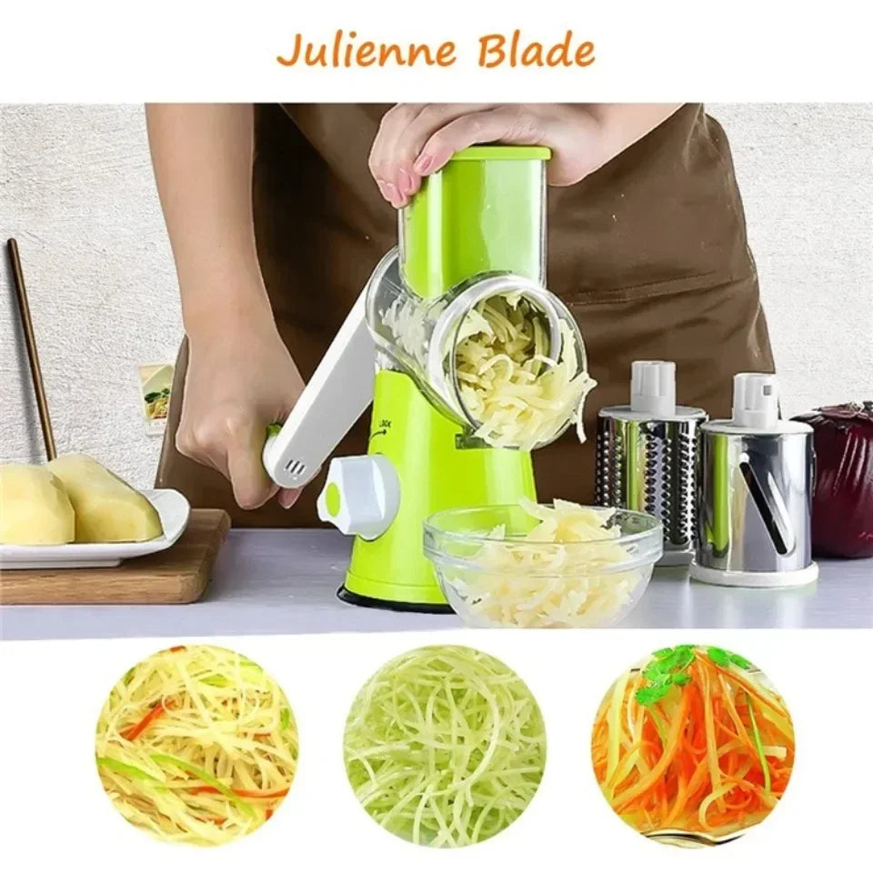 Manual Rotary Vegetable Slicer Fruit Cutter Round Mandoline Kitchen Vegetable Cheese Grater Chopper Manual Slicer