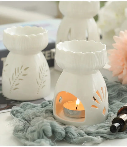 Household Romantic Ceramic Aromatherapy Stove Indoor Candle Retro Aromatherapy Stove Bedroom Lamp Stove