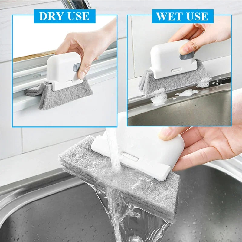 Window Groove Cleaning Brush Household Dead Corner Groove Scouring Pad Cleaning Tool Gap Brush Sliding Door Track Cleaner