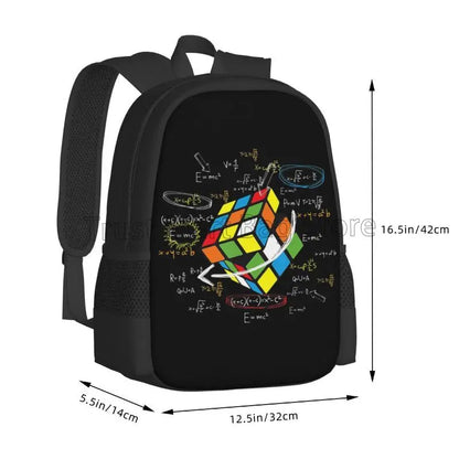 Math Rubiks Rubix Cube Caps Travel Backpack for Boys Girls School Bookbag Lightweight Water Resistant Daypack for Travel Picnic