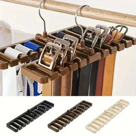 Tie Belt Hanger Wardrobe Belt Rotating Organizer Rack Multifuctional Scarf Hanger Home Closet Storage Holder Accessories 1PCS