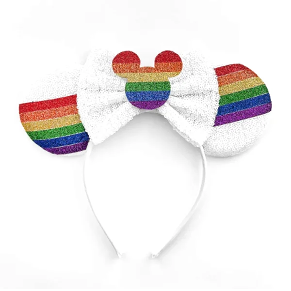 2023 Newest Mickey Mouse Ears Headband Kid Adult Festival Party Sequins Bow Hairband Women Baby Girl Party Hair Accessories Gift