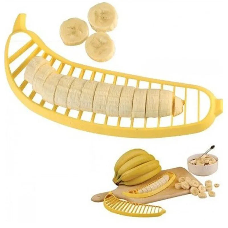 Kitchen Gadgets Plastic Banana Slicer Cutter Fruit Vegetable Tools Salad Maker  Chopper    Cooking Cut