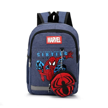 Disney Backpacks for Kids Preschool Child Captain America Spider Men Pattern School Bags Teenager Lightweight Cute Knapsack