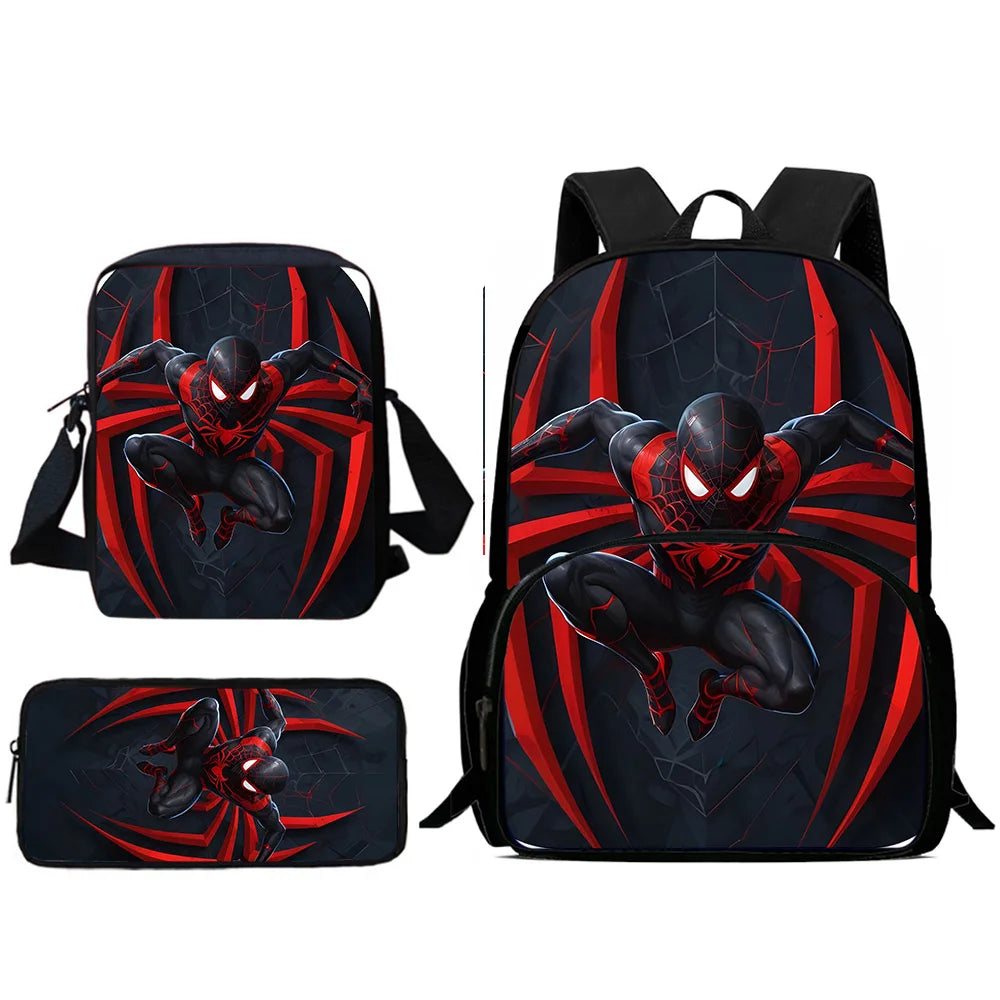 3Pcs Set anime Spiders-man Child Backpacks Shoulder Bag Pencil Case Pupil Large Capacity School Bags for Boys Girls Best Gift