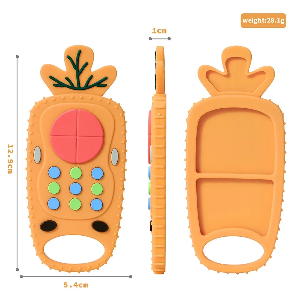 Baby Silicone Teether Toys Remote Control Shape Teether Rodent Gum Pain Relief Teething Toy Kids Sensory Educational