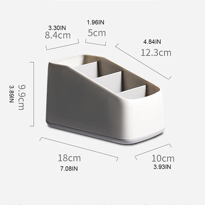 Remote Control Holder 4 Slot Desktop Storage Box Tv Remote Control Phone Trapezoidal Basket Stationery Organizer Case Home Hotel