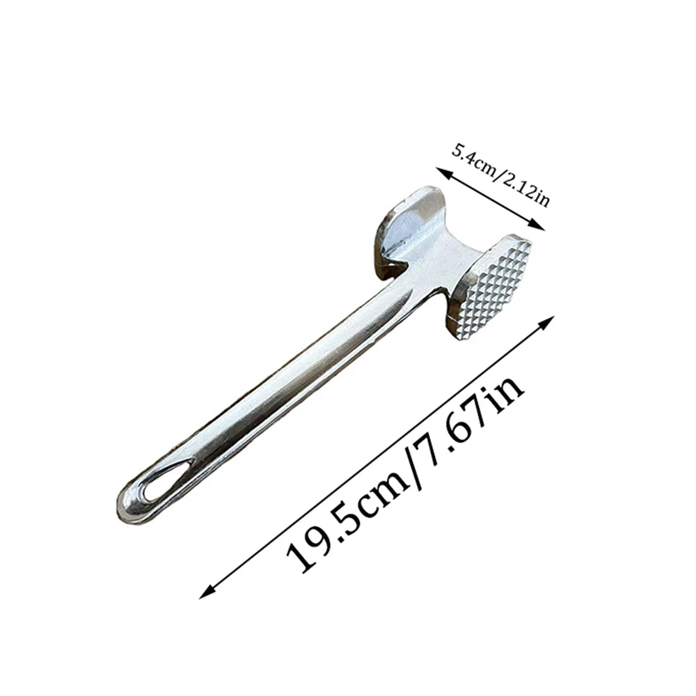 Meat Tenderizer Hammer 19cm Household Aluminum Alloy Steak Metal Mallet Kitchen Tool Heavy Duty Durable Double-Sided Tenderizer