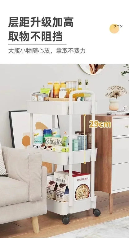 Multi-Layer Trolley Rack Kitchen Floor Bedroom Baby Snacks Mobile Bathroom Bathroom Storage Storage Rack